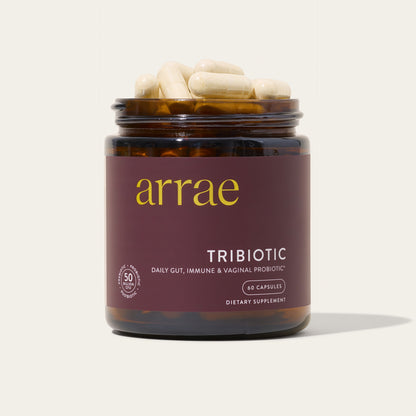 Arrae Tribiotic, 3 in 1 Probiotics for Women, Support for Vaginal pH Balance, Gut, Immune, and Feminine Health - Prebiotics, Postbiotics - 60 Count